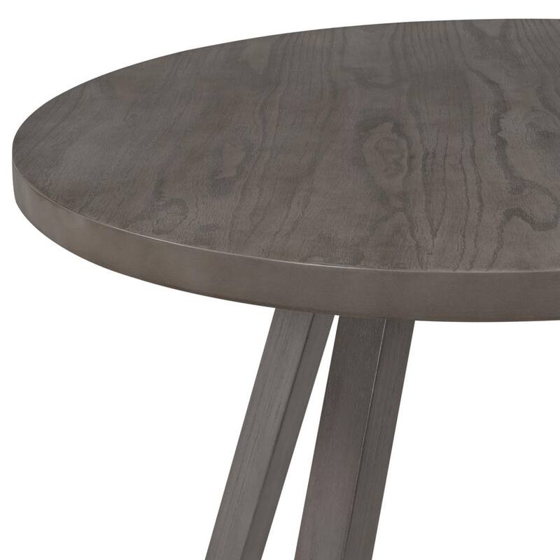 36 in. Gray Wood Top Round Dining Table