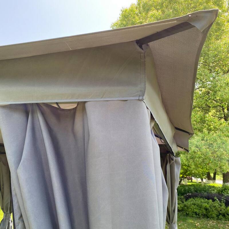 10 ft. x 10 ft. Dark Gray Outdoor Patio Garden Gazebo Canopy Tent Outdoor Shading