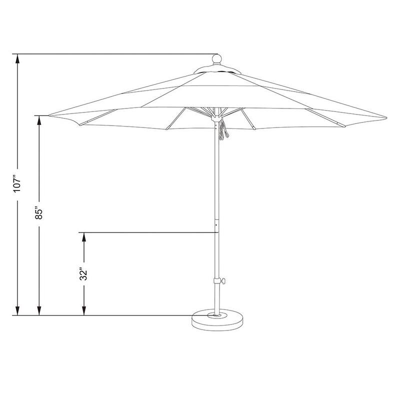 11 ft. Bronze Aluminum Commercial Market Patio Umbrella with Fiberglass Ribs and Pulley Lift in Bay Brown Sunbrella