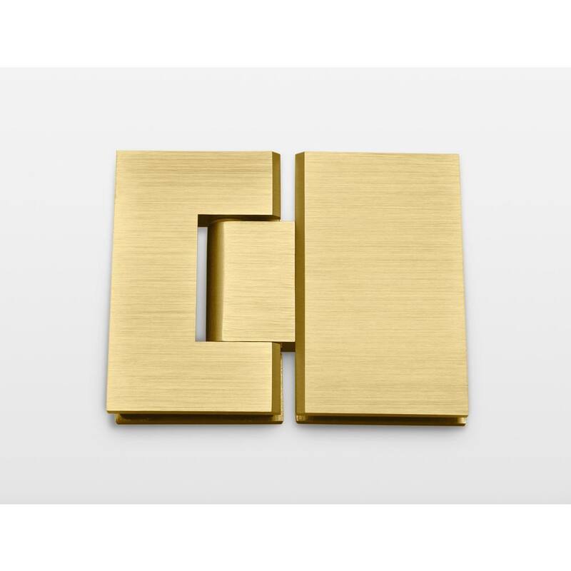 63.65 in. W x 78 in. H Pivot Frameless Shower Door in Satin Brass