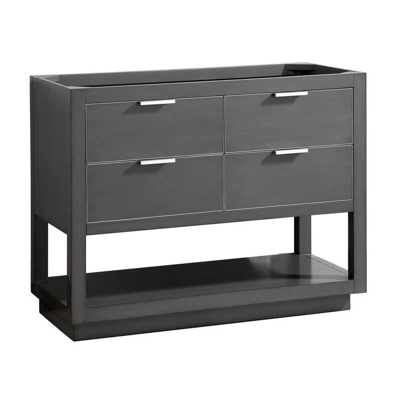 Allie 42 in. W x 21.5 in. D x 34 in. H Bath Vanity Cabinet Only in Twilight Gray with Silver Trim