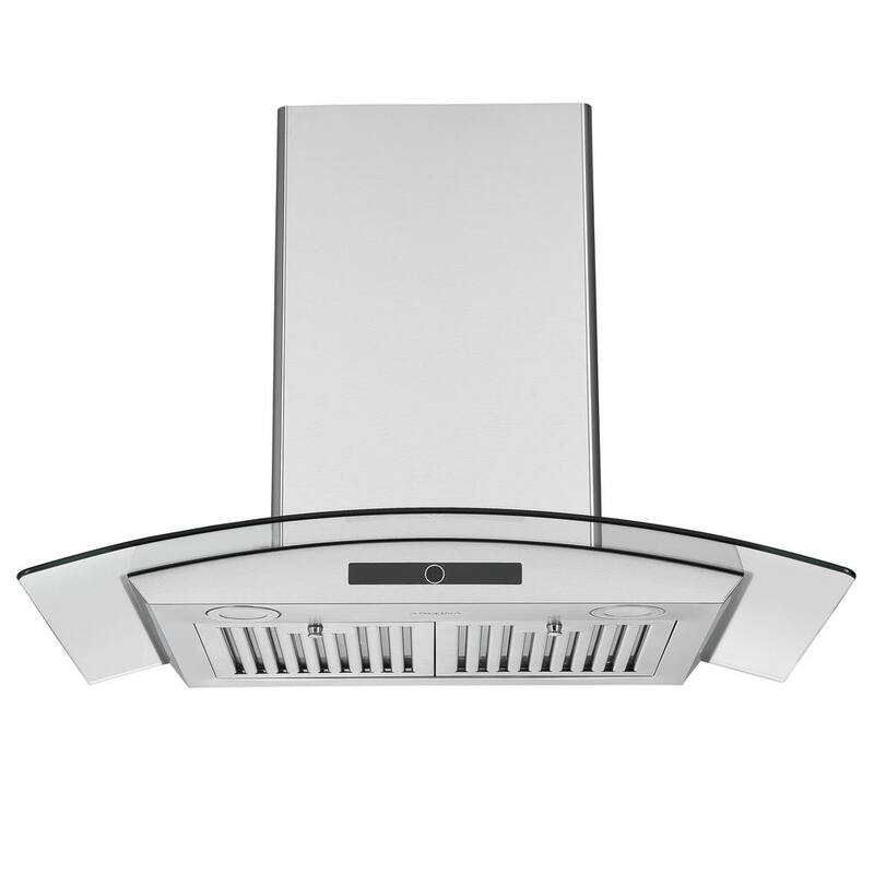 30 in. 600 CFM Convertible Wall Mounted Glass Canopy Range Hood with LED Lights in Stainless Steel