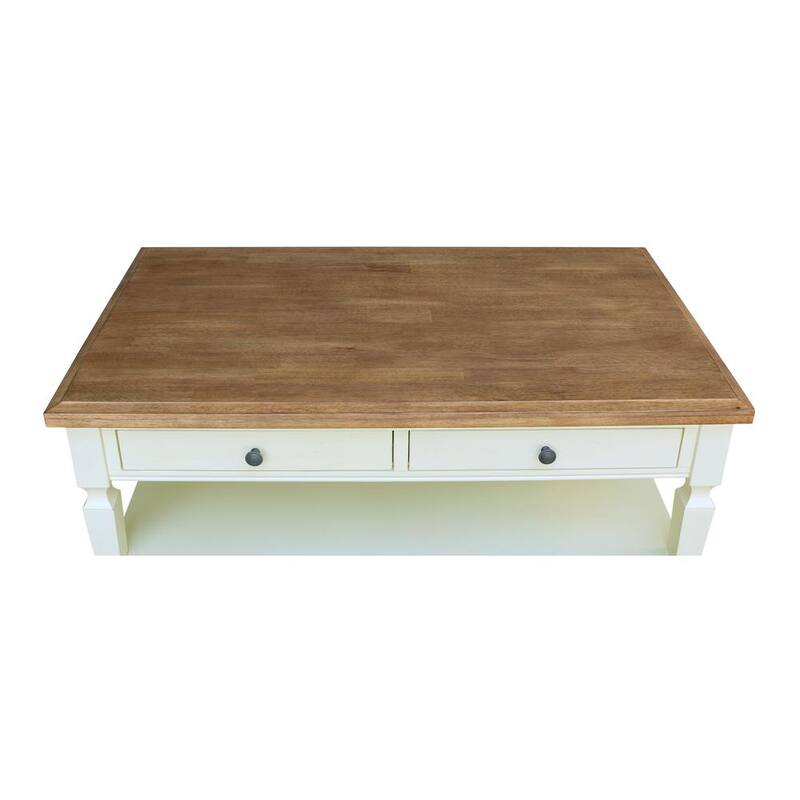 48 in. W Hickory/Shell Vista Solid Wood Coffee Table