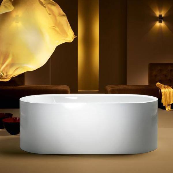 65.7 in. Acrylic Double Slipper Flatbottom Non-Whirlpool Bathtub in White