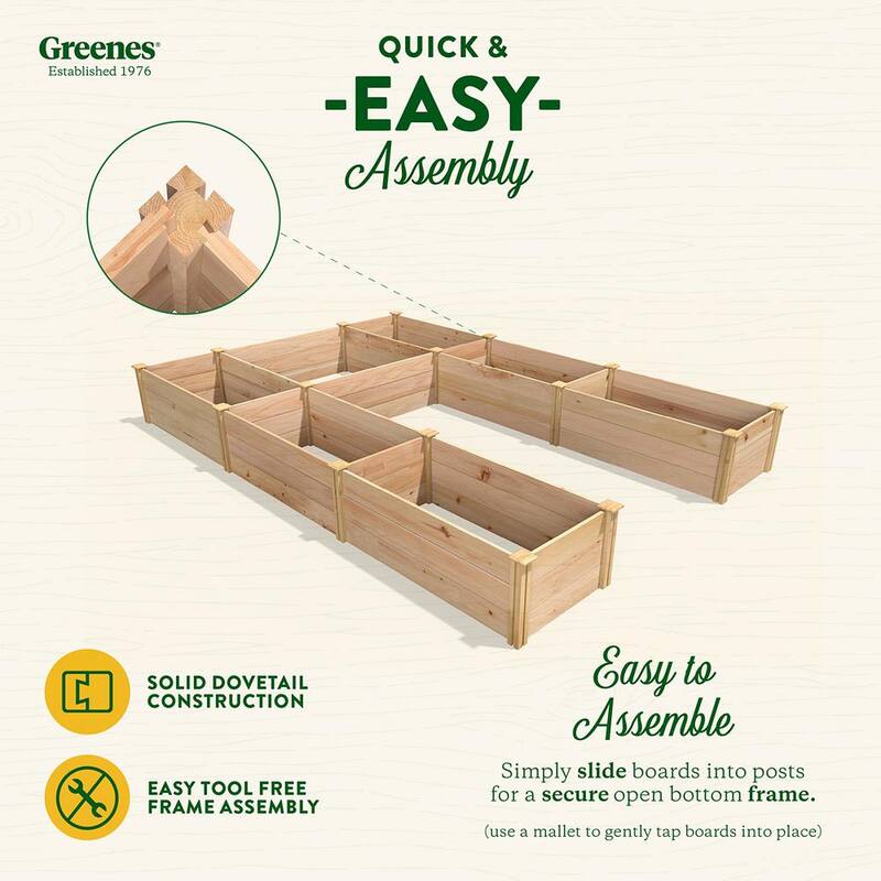 8 ft. x 12 ft. x 16.5 in. Premium Cedar U-Shaped Raised Garden Bed