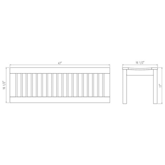 3-Piece Abbington Teak Wood Outdoor Picnic Dining Set