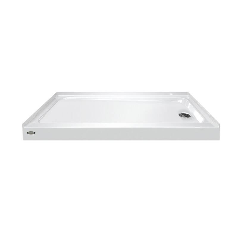 60 in. x 30 in. Right Drain 4 in. Shower Base in White