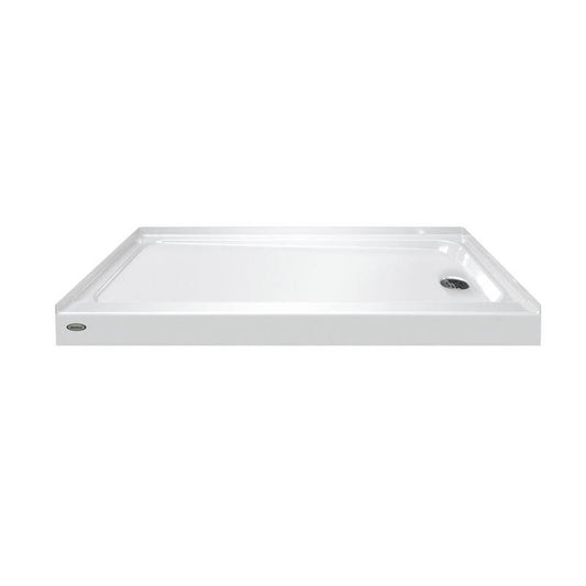 60 in. x 30 in. Right Drain 4 in. Shower Base in White