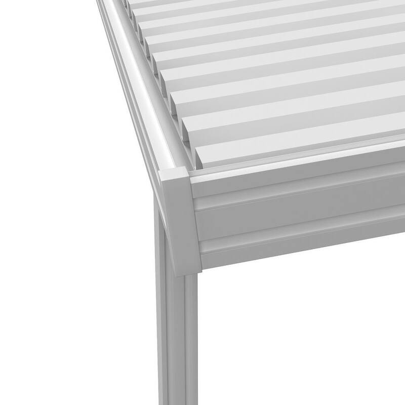 8 ft. x 24 ft. White Aluminum Attached Solid Patio Cover with 5-Posts Maximum Roof Load 30 lbs.