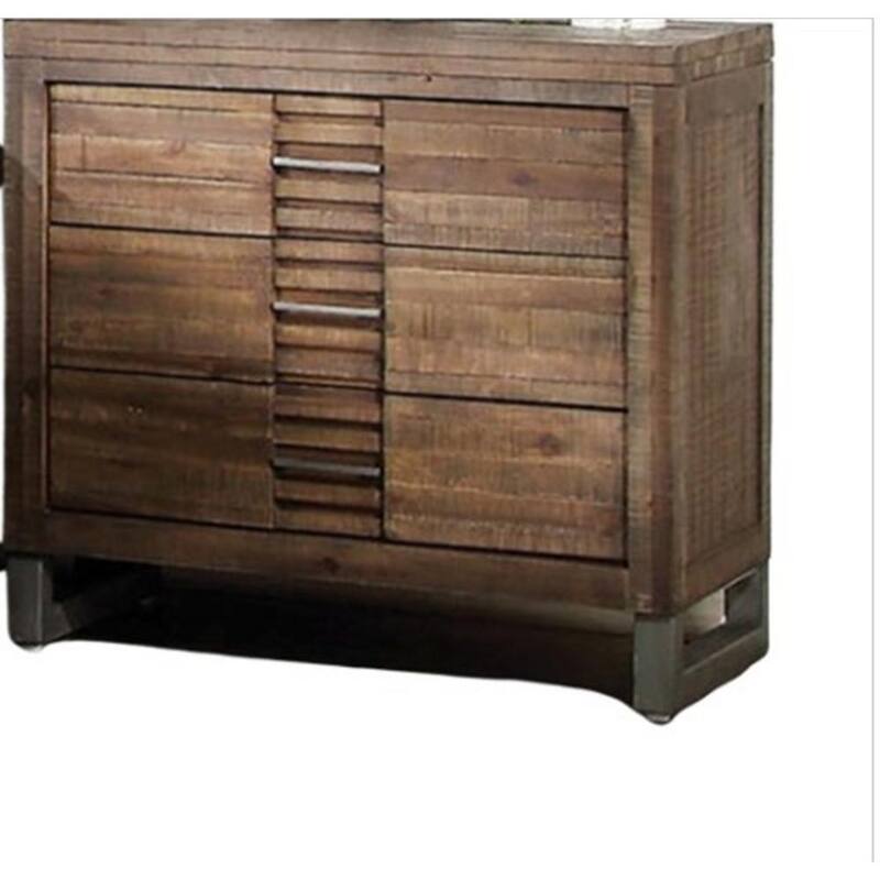 Amelia 3-Drawer Oak Nightstand 28 in. H x 28 in. W x 18 in. D