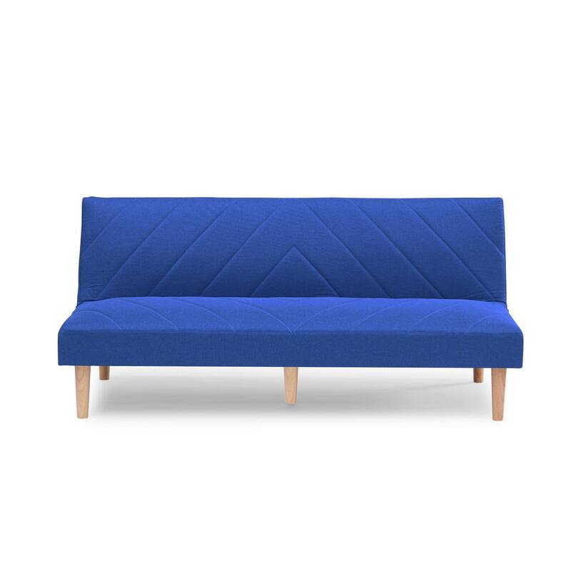 65.3 in. W Blue Linen Twin Size Sofa Bed