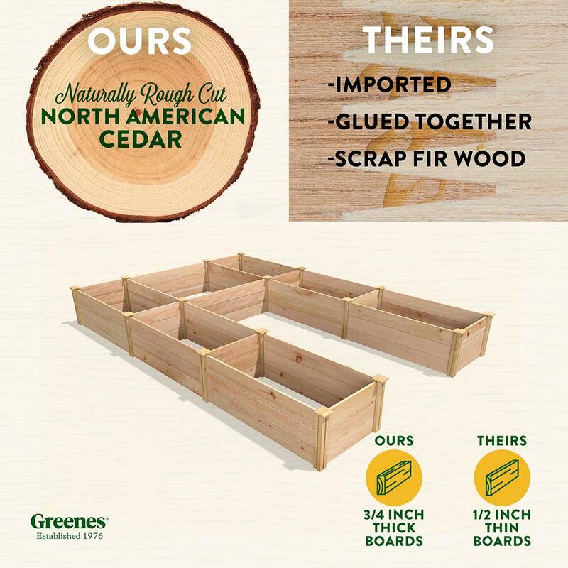 8 ft. x 12 ft. x 16.5 in. Premium Cedar U-Shaped Raised Garden Bed