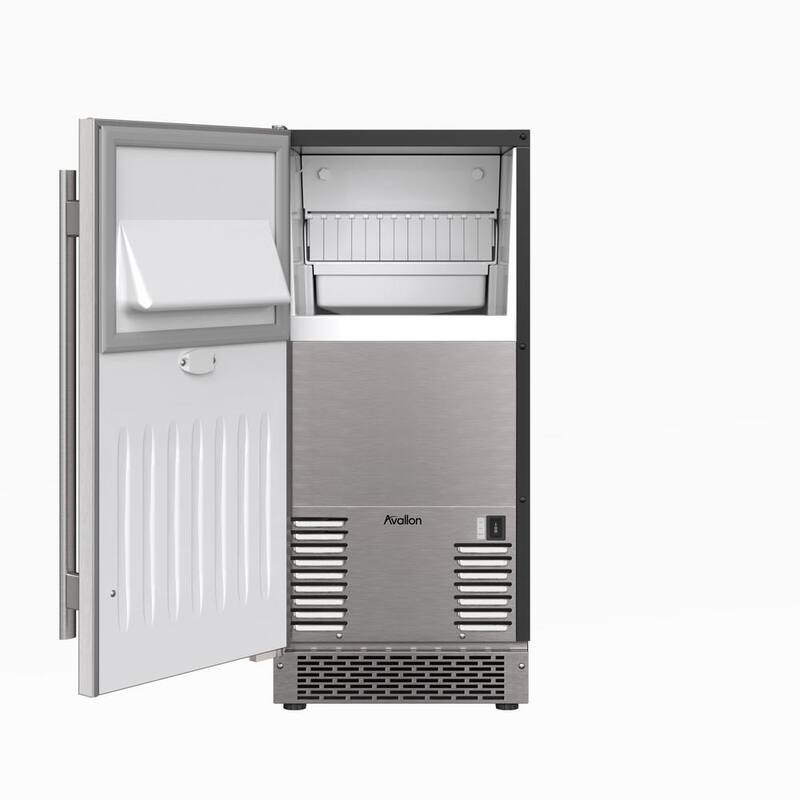 15 in. 26 lb. Freestanding Ice Maker in Stainless Steel