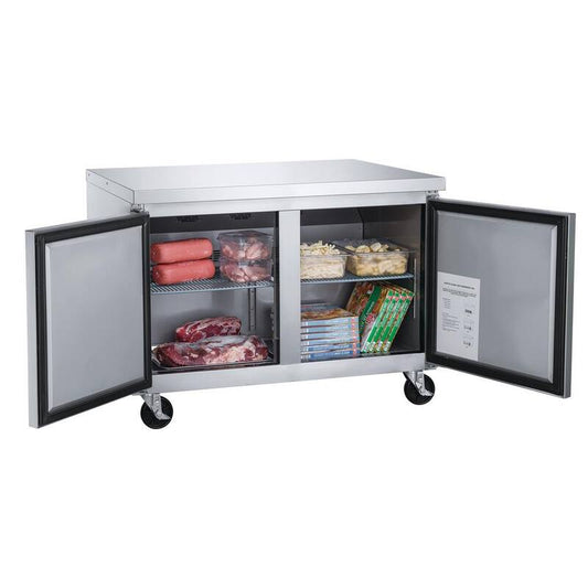 48.125 in. W 12.2 cu. ft. 2-Door Commercial Upright Undercounter Freezer