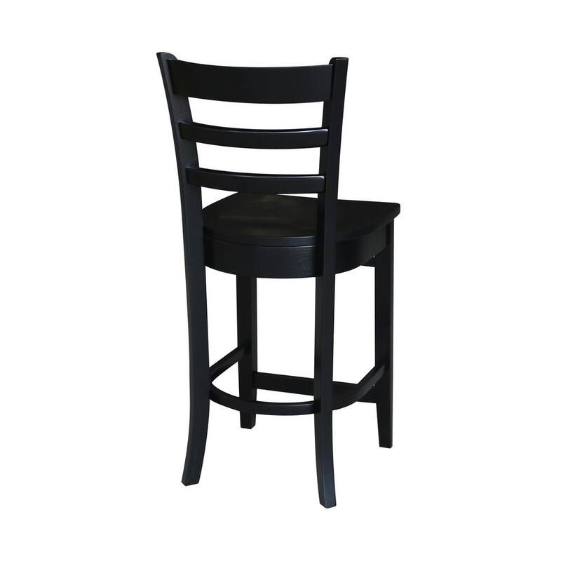 3 PC Set - Black Solid Wood 30 in. Square Table with 2 Side Stools