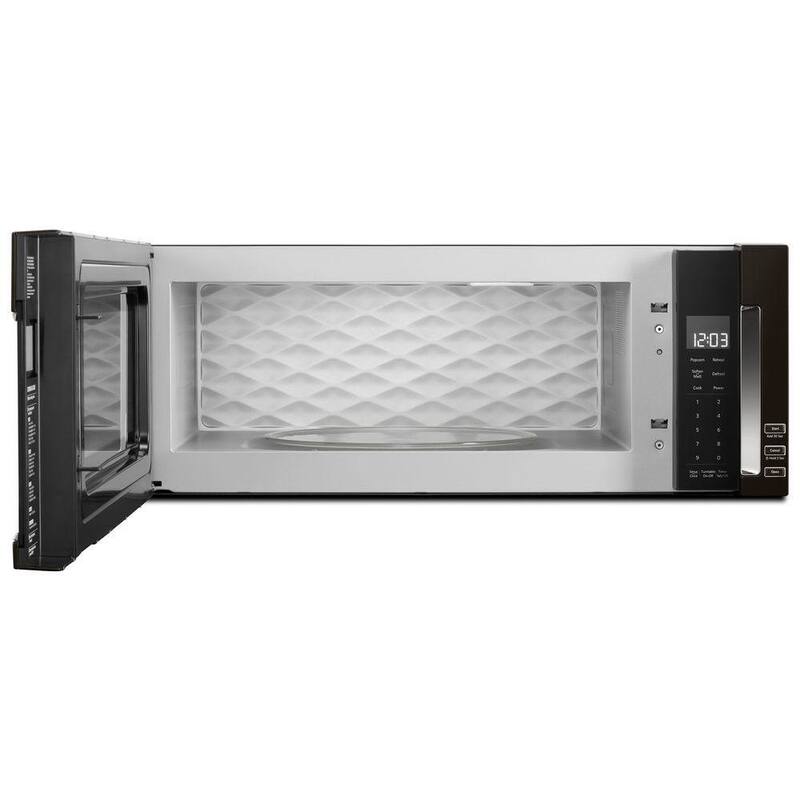 1.1 cu. ft. Over the Range Low Profile Microwave Hood Combination in Print Shield Black Stainless