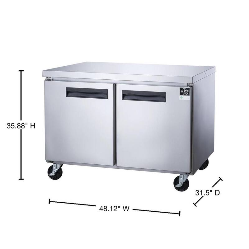 48.125 in. W 12.2 cu. ft. 2-Door Commercial Upright Undercounter Freezer