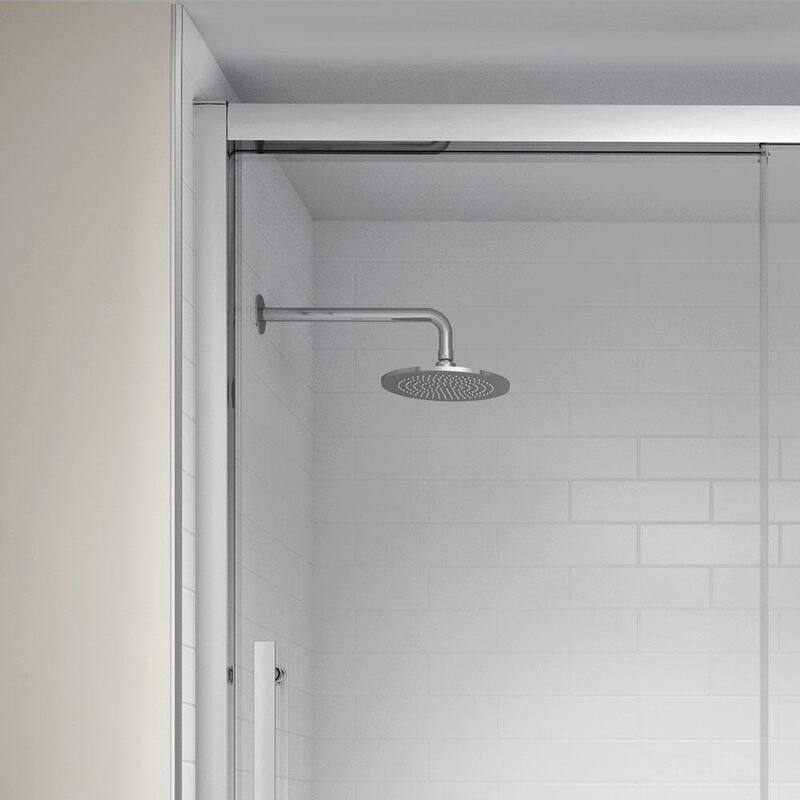 60 in. x 76 in. Semi-Frameless Concealed Sliding Shower Door in Chrome