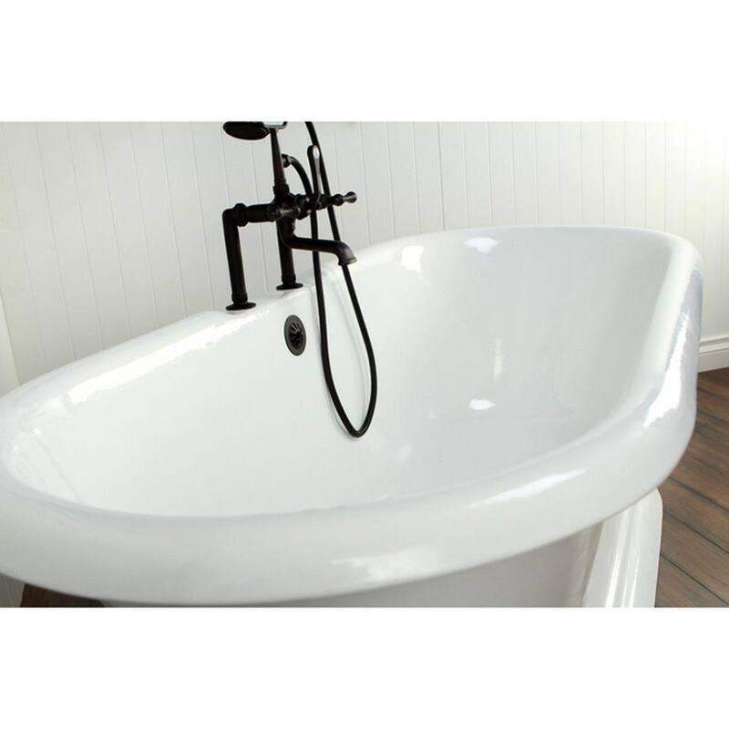 72 in. Cast Iron Double Ended Pedestal Clawfoot Bathtub in White with 7 in. Deck Holes