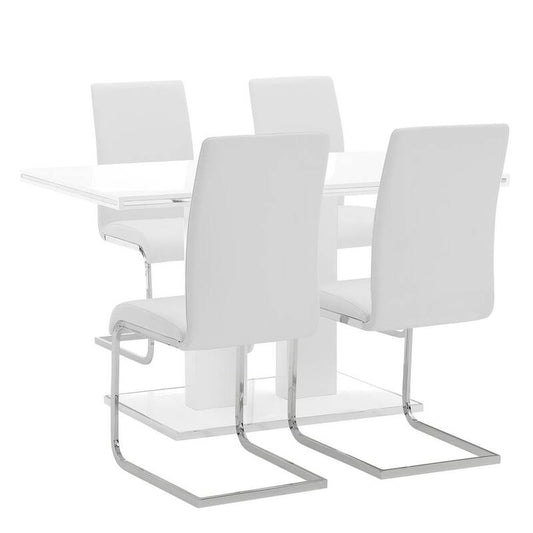 Amanda 5-Piece White Rectangular Dining Set