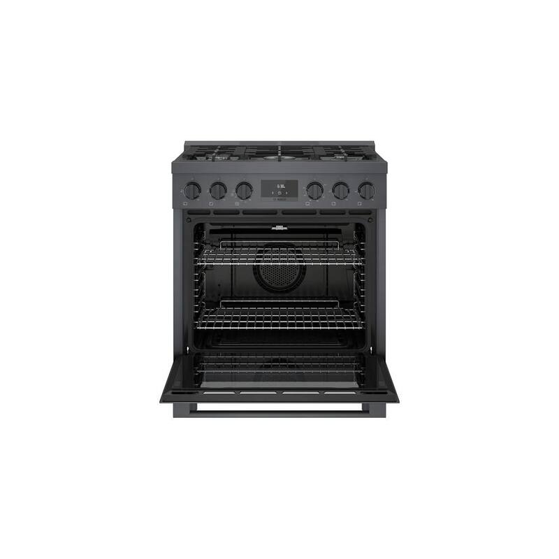 800 Series 30 in. 3.7 cu. ft. Industrial Style Gas Range with 5-Burners in Black Stainless Steel