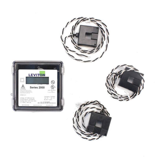 277/480-Volt Series 2000 Three Phase Outdoor kWh Meter Kit 3P4-Watt 100 Amp with 3 Split Core CTs Gray