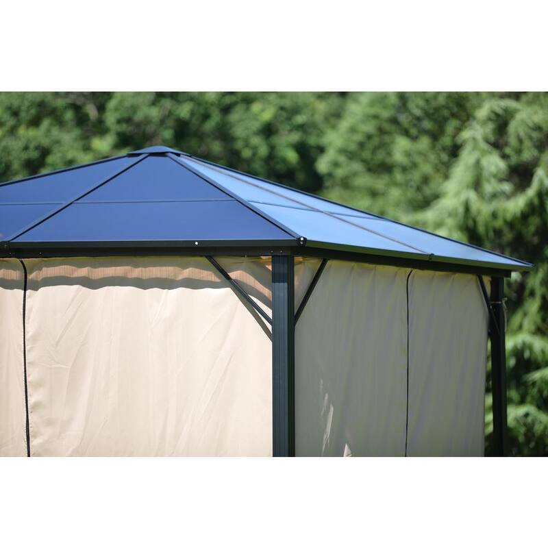 9.8 ft. x 9.8 ft. Aluminum Patio Gazebo with Polycarbonate Roof