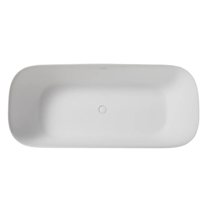 67 in. Solid Surface Flatbottom Non-Whirlpool Bathtub in Matte White