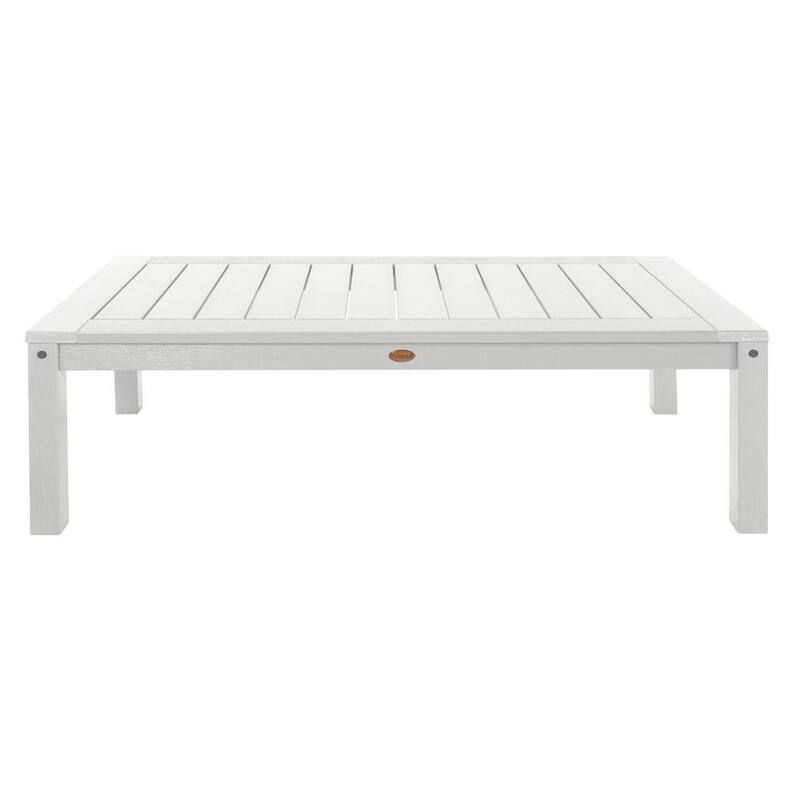 4 ft. Lehigh White Plastic Porch Swing and Coffee Table