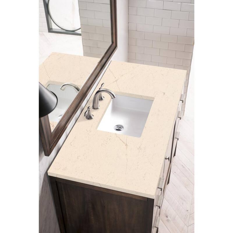 Addison 48 in. W x 23.5 in. D x 35.5 in. H Bath Vanity in Mid Century Acacia with Quartz Vanity Top in Eternal Marfil