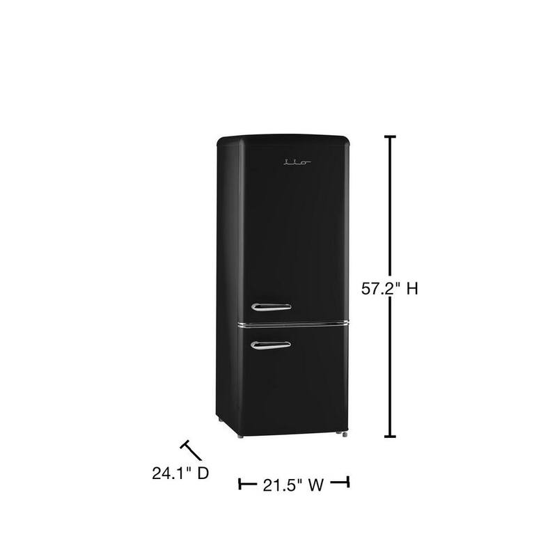 7 cu. ft. Retro Bottom Freezer Refrigerator in Matt Black ENERGY STAR