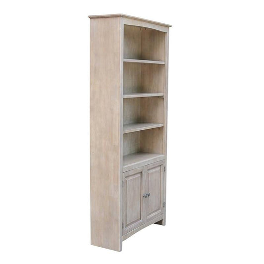 72 in. Weathered Taupe Gray Wood 6-shelf Standard Bookcase with Adjustable Shelves