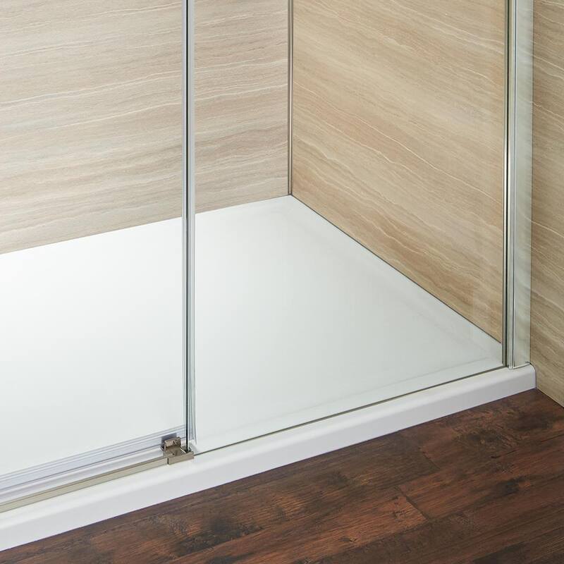 60 in. x 76 in. Semi-Frameless Concealed Sliding Shower Door in Chrome