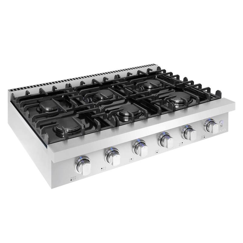 36 in. Gas Cooktop in Stainless Steel with 6 Burners