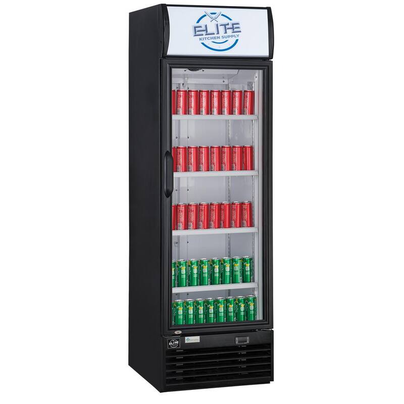 15.1 cu. ft. Commercial Display Cooler Refrigerator with Glass Door in Black