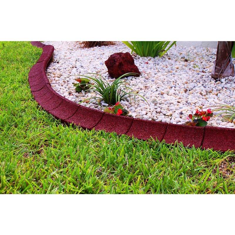 4 ft. Red Rubber Curb Landscape Edging 36-Count