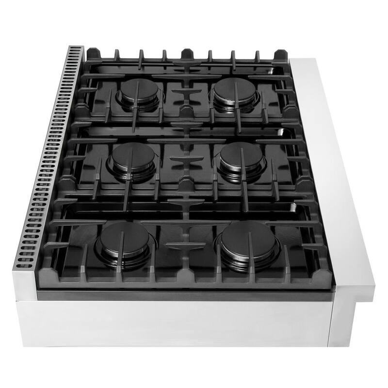 36 in. Gas Cooktop in Stainless Steel with 6 Burners