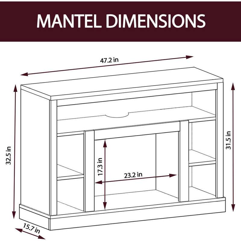 47 in. Electric Fireplace with Enhanced Log Insert and Walnut Mantel