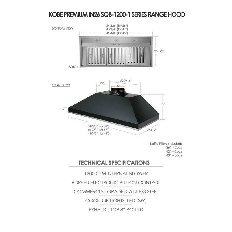 1200 CFM 48 in. Wide Built-In/Insert Range Hood in Stainless Steel with QuietMode