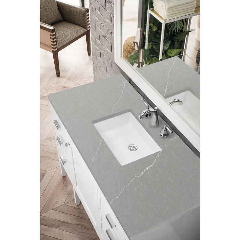 Addison 47.9 in W x 23.4 in D x 34.5 in H Bath Vanity Cabinet without Top in Glossy White