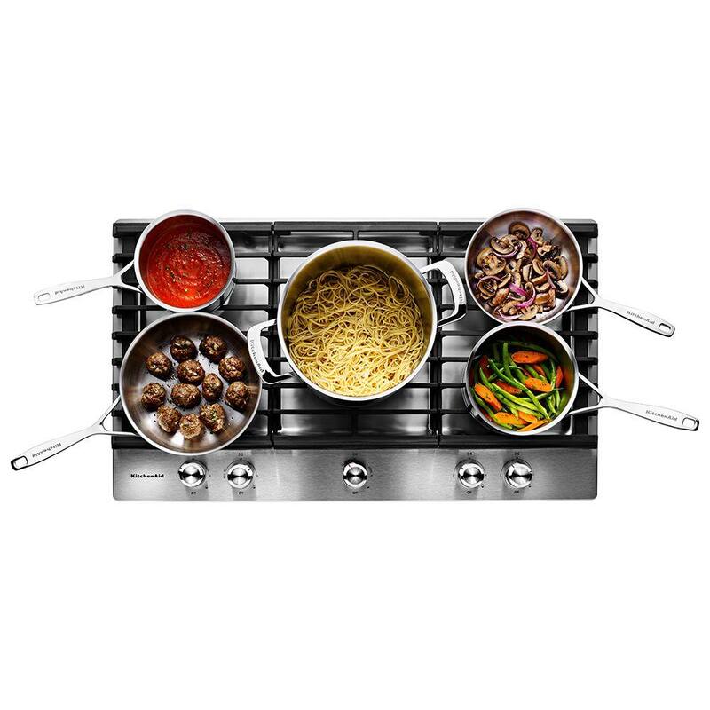 30 in. Gas Cooktop in Stainless Steel with 5 Burners Including Professional Dual Ring Burner