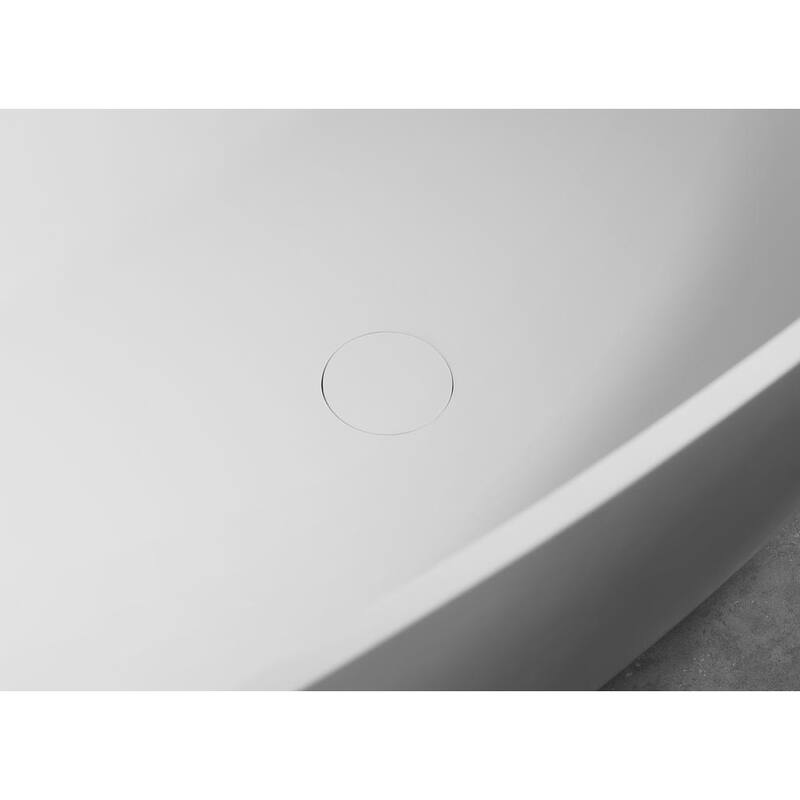 59 in. Stone Resin Flatbottom Bathtub in White