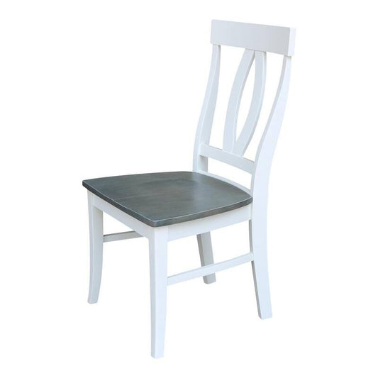 3-Piece Set - White/Heather Gray 42 in. Dual Drop Leaf Table with 2-Side Chairs