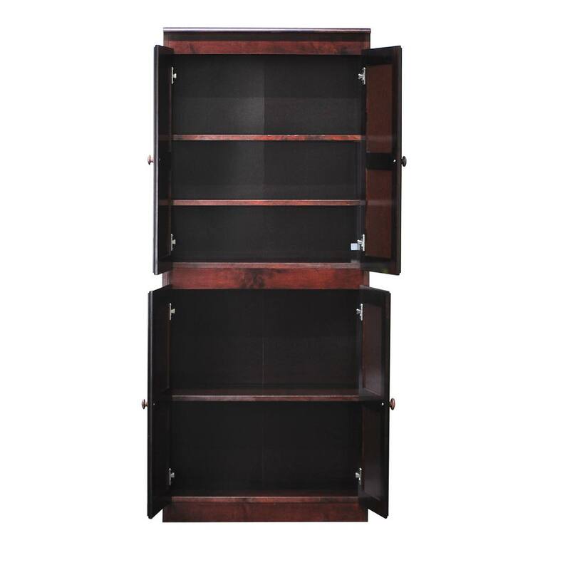 72 in. Cherry Wood 5-shelf Standard Bookcase with Adjustable Shelves