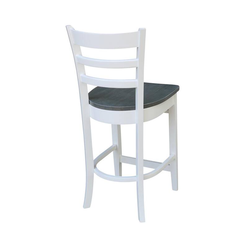 36 in. 5-Piece Heather Gray and White Extendable Gathering Height Table with 4-Counter Height Stools