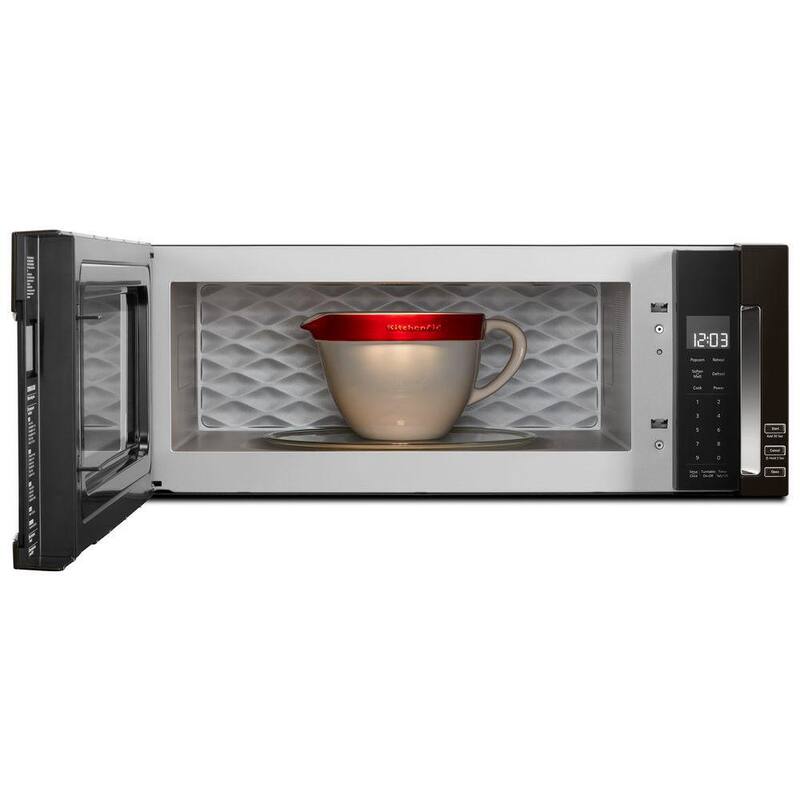 1.1 cu. ft. Over the Range Low Profile Microwave Hood Combination in Print Shield Black Stainless