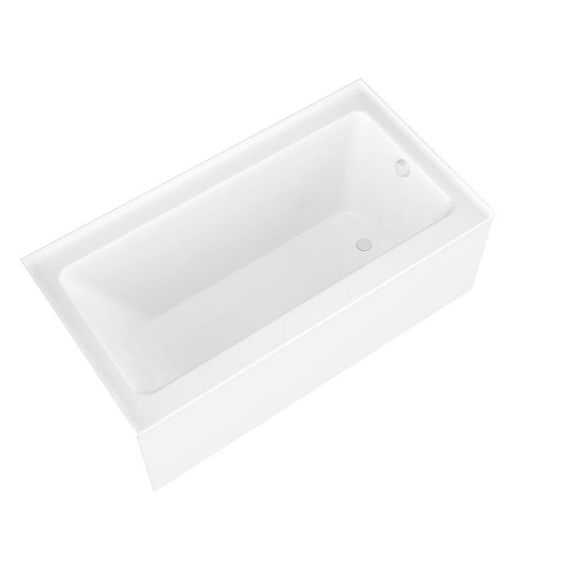 5 ft. Right Drain Tub in White with 60 in. x 62 in. Tub Door in Brushed Nickel