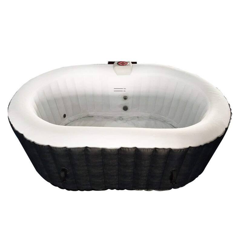 2-Person 130-Jet Inflatable Hot Tub with Drink Tray and Cover