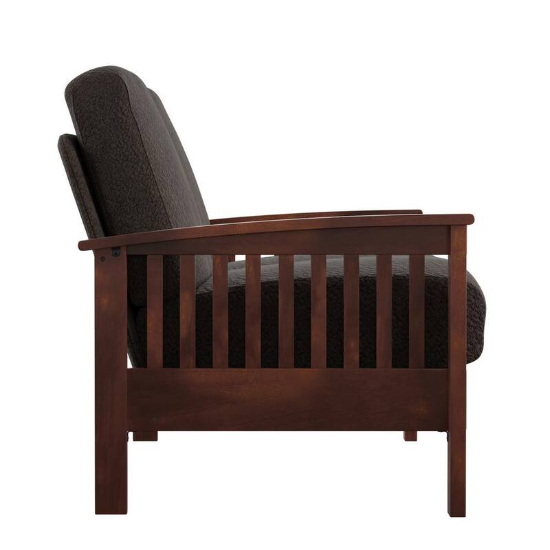 60 in. Dark Brown Mission-Style Wood Loveseat