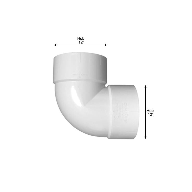 12 in. PVC DWV Vent 90-Degree Hub x Hub Elbow Fitting